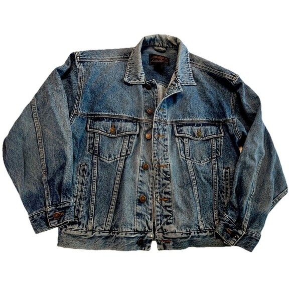 Eddie Bauer Other - VTG Eddie Bauer Jacket Mens Medium Denim Medium Wash Pockets Jean Trucker Casual